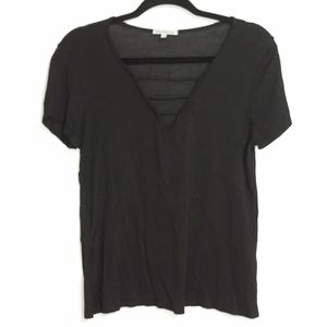 Charlotte Russe Black V Neck Tee Shirt